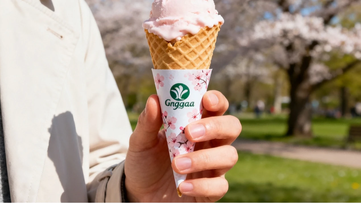 Custom Ice Cream Cone Paper Sleeves 1 Custom Ice Cream Cone Paper Sleeves 1