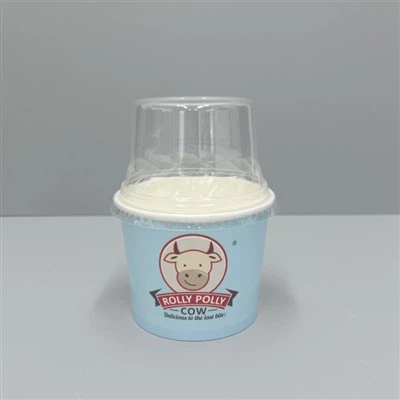 Cuba de papel para sorvete de 12 onças com tampa de plástico para sorveterias